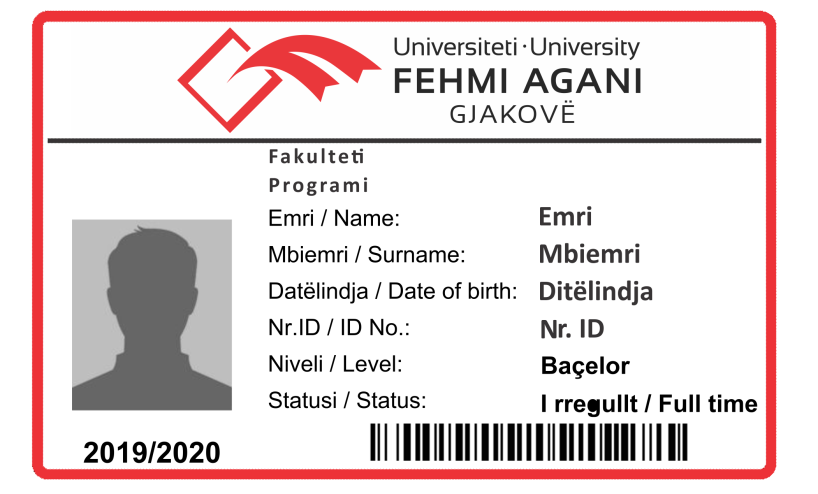 Njoftim për shpërndarje të ID kartelave për studentët e vitit të parë