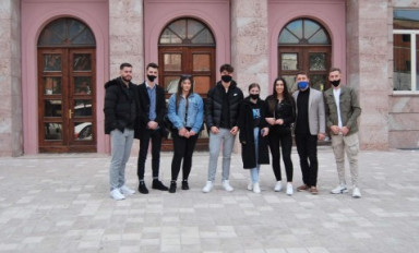 Students of the University "Fehmi Agani" in Gjakova visit the University of Tirana